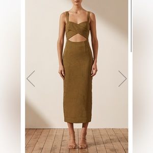 Shona Joy Simone Midi Dress in Cumin